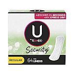 $2.99*:64 Count U by Kotex Lightdays Panty Liners, Regular, Unscented
