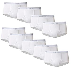 9-pk Men's Hanes 100% Cotton Briefs (White) 