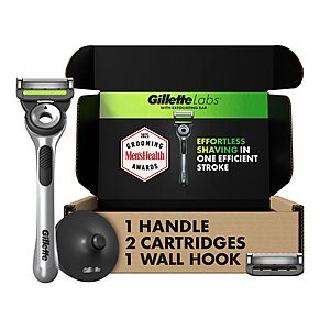$12: Gillette Labs 5-Blade Men's Razor Kit w/ Handle, Blades, Shower Hook