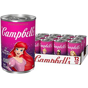$9: 12 Pack Campbell's Kids Soup, Disney Princess,10.5 Ounce Can
