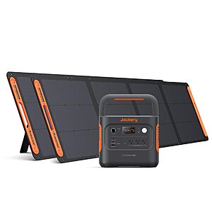 $1199:  Jackery Solar Generator 2000 v2 with 2x200W Solar Panels, 2042Wh/2200W LiFePo4 Portable Power Station, 20ms UPS Home Backup, USB-C PD 100W Fast Charging