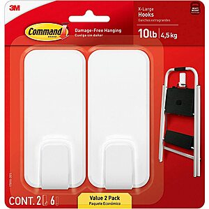 2-Pack Command 10-lb Extra Large Hooks .40