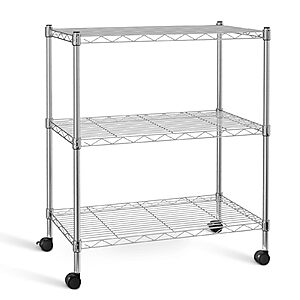 $24: Simple Deluxe 3-Tier Chrome Storage Shelf, 750 lbs Capacity, 24"x14"x30" for Garage & Kitchen