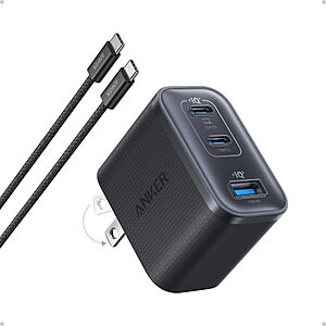 $34.99:Anker Nano USB C Charger Block, Ultra-Fast 70W Output 3-Port Type C Charger(Black&White, Cable Included)