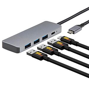 Amazon Basics USB 3.2/3.1 Gen 2 10Gbps Hub Dock (USB-C to 1xUSB-C / 3xUSB-A) $6.35