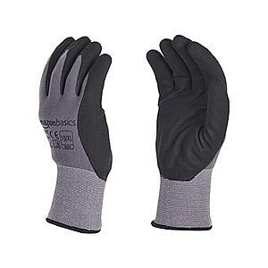 12-Pairs Amazon Basics Micro-Foam Nitrile Coated Work Gloves (Size 10/XL, Grey)  + Free Shipping w/ Prime