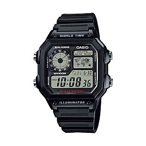 $19.99*:39.5mm Casio Men's Digital LC Analog Multi-Function Watch (Black)