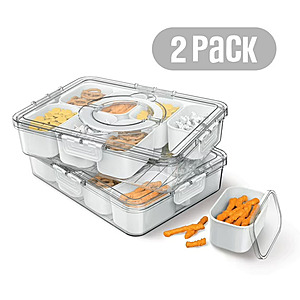 2-Pack 8-Compartment Cook with Color Snackle Box (4 Colors) $9 + Free Store Pickup