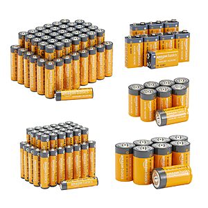 $30.6*:[AC,S&S]Amazon Basics 108 Count Alkaline Battery Super Value Pack - 48 AA + 36 AAA + 8 C + 8 D + 8 9Volt