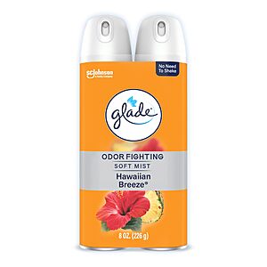 2-Pack 8-Oz Glade Air Freshener Room Spray (Hawaiian Breeze) 2.85 w/ Subscribe & Save