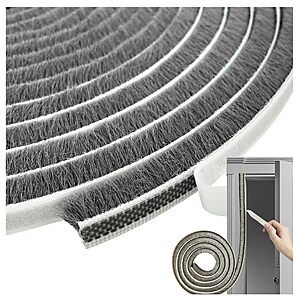 Zhilokdor Self-Adhesive Pile Weather Stripping Seal (16.5' x 11/32", Grey) $5.30 + Free Shipping w/ Prime