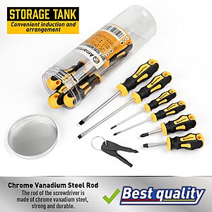 10-Pc Amartisan Magnetic Screwdrivers w/ 2-Pc Multifunction Mini Set (4 Colors) $9 