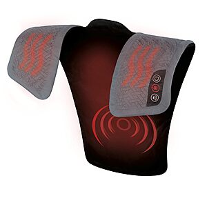 $36*:Homedics Vibration Heated Shoulder Massager Wrap, Comfort Pro Elite, Soft Fabric, Tension Relief, 2 Speeds & Styles, Long, NMS-450H