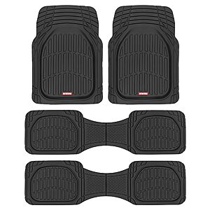 27*:3-Row Motor Trend Original FlexTough Black Rubber Car Floor Mats