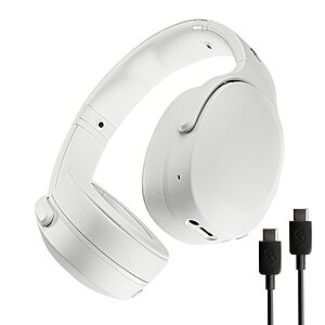 $99.99*:Skullcandy Crusher Evo Wireless Bluetooth Headphones &ndash; Multi-Sensory Bass, Noise-Isolating Over-Ear Fit, 40-Hour Battery, Mic, USB-C Cable Included (Bone)