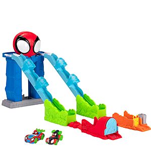 20.73*:Marvel Spidey Mega Jump HQ 39" Dual Race Track with Elevator & 2 Vehicles