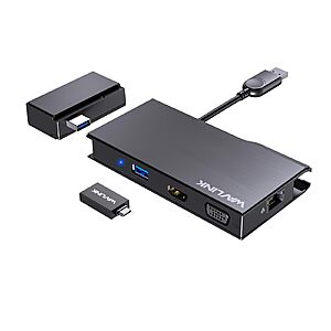 Wavlink USB 3.0 Dock w/ 2x USB-A, 2K 50Hz HDMI, FHD VGA, Ethernet & SD / Micro SD 