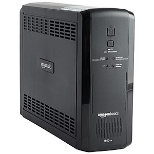 Amazon Basics UPS Battery Backup & Surge Protector 1500VA/900W,10 Outlets,Line Interactive Uninterruptible Supply,for Power Outage Protection,Black $114.37