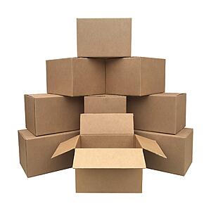 S&S]$18.52*:Amazon Basics Cardboard Shipping and Packing Moving Boxes,10 Pack,Medium,Brown,18" x 14" x 12
