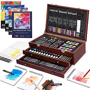 194-Piece Cool Bank Deluxe Art Set (Crayons, Oil Pastels, Acrylic Paints & More) $26.75 