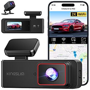 22.31*:Kingslim Dash Cam Front and Rear 2K+1080P,Mini WiFi Dash Camera for Cars Dual Dashurlhasbeenblockeding Monitor,Loop Recording,Car Camera Support Max 256GB (E2PRO