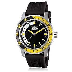 26.9*:Invicta Men's 12846 Specialty Black Dial Watch,Black/Yellow