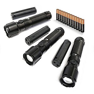 3-Piece 1700 Lumen Dual Power LED Flashlight Set w/ 12 Duracell Batteries $17 at eBay