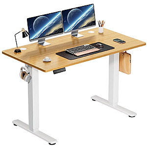 72.99*:edx Electric Standing Desk,Height Adjustable Desk,48 x 24 Inches Ergonomic Stand up Desk with Memory Preset for Home Office,Natural.(Oak/White/Rustic Brown