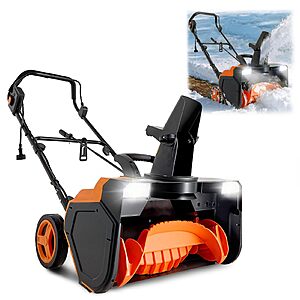 109.99*:VEVOR 23" Electric Snow Blower,15A Corded with LED Lights & 180° Rotating Chute