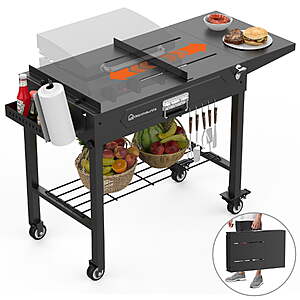 37" WARMOUNTS Portable Folding Adjustable Grill Cart Table w/ 4 Wheels $59.30 + Free Shipping