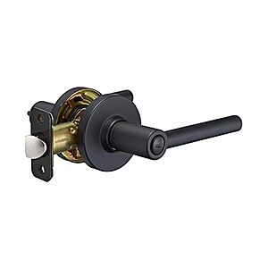 Amazon Basics Contemporary Madison Door Lever - Privacy - Matte Black, 1-Pack $6.99