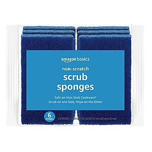 Select Accts: 6-Count Amazon Basics Non-Scratch Scrub Sponges $2.25 w/ Subscribe & Save