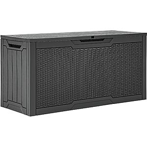 AC]YITAHOME 80 Gallon Resin Rattan Outdoor Storage Box (Dark Gray) $57.58 + Free Shipping