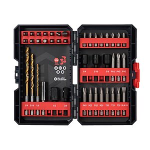 $12.49*:BLACK CANYON 42-Pc Screwdriver & Drill Bit Set – Impact Bits, Nut Drivers, 1/4" Hex, Case Included at Amazon