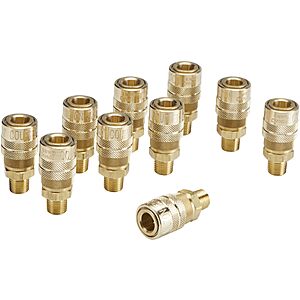 10-Count Milton 1/4" Male NPT M Style Air Fitting Quick Connect Coupler $11.07 at Amazon