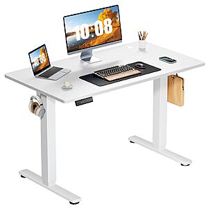 $63.57*:Sweetcrispy Electric Standing Desk Adjustable Height, 40x24 Inch White at Amazon