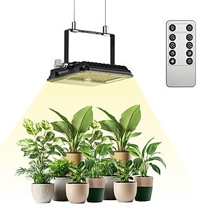 $17.30*:SANSI Dimmable LED Grow Light, 45W Full Spectrum, Remote, Auto Timing, IP65 Waterproof at Amazon