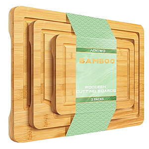 $14.99*:3-Piece AOKIWO Wooden Cutting Boards(9x6”, 12x8”, & 15x10” ) at Walmart.com
