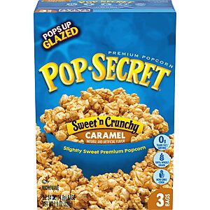 3-Ct Pop Secret Caramel Microwave Popcorn Bags $2.45 w/ S&S