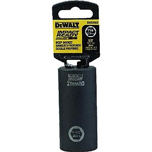 Select Locations: DeWALT 1-1/16" IMPACT READY Deep Socket for 1/2" Drive $8.30 