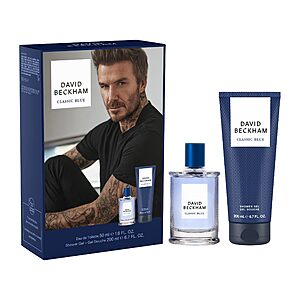 $10.52*:David Beckham Classic Blue Giftset, 1.6oz EDT + 6.7oz Shower Gel, Notes of Pineapple, Apple Sage, Cashmere Wood, Men's Fragrance at Amazon