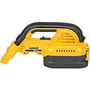 $81*:DEWALT DCV517B 20V MAX Hand Vacuum, Cordless, for Wet or Dry Surfaces, 1/2-Gallon Tank, Washable Filter, Portable, Bare Tool Only at Woot!