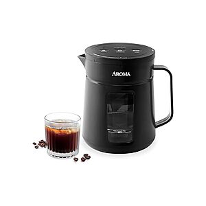$15: AROMA&reg; 5-Minute Instant Cold Brew Coffee Maker with Pressure Infusion Cold Brew Coffee Carafe (17 Ounces) at Woot!