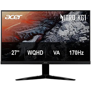 $129.99: Acer Nitro 27 inch WQHD 2K 1440P 170Hz 1ms AMD FreeSync Premium Gaming Computer Monitor KG271U Pbiip at Newegg