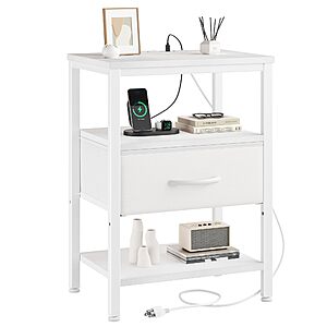 DUMOS Bedside Table w/ Charging Station $19.99 + Free Shipping w/ Prime or orders $35+