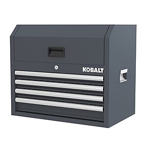 $159: Kobalt 26-in W x 22-in H x 16-in D 4 -Drawer Steel Tool Chest ( Gray/White/Green ) at Lowe's
