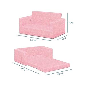 2-in-1 Flip-Open Delta Children Serta Perfect Sleeper Kids 2-Seater Sofa Pink $29.99+ Free Shipping w/ Prime or on $35+ at Woot!