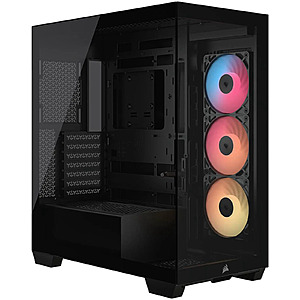 $74.99: CORSAIR 3500X RS-R ARGB Mid-Tower PC Case &ndash; 3x Pre-Installed RS120-R ARGB Fans(Black) at Newegg