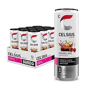 [S&S] $14.25: CELSIUS Sparkling Cherry Cola, Sugar Free Energy Drink, 12 Fl Oz (Pack of 12) at Amazon