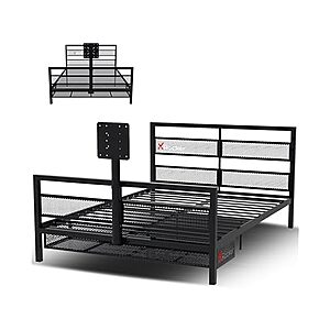 $99.99: X Rocker Basecamp Full Size Gaming Bed, Rotating TV Mount with Vented Console Storage at woot!